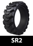 Solid Skid Steer Tires 12-16.5 - No Aperture Holes on sidewall