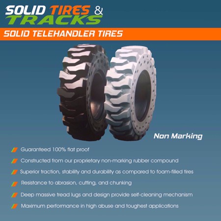 13.00-24 Telehandler Solid Tires with 8 Bolt Hole Rims