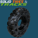 46x18 Solid Tires with 16 Bolt Rims