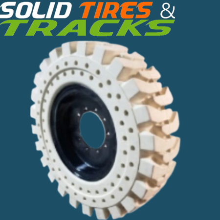 Set of 4, 13.00-24 Non-Marking Solid Telehandler Tires with Rims